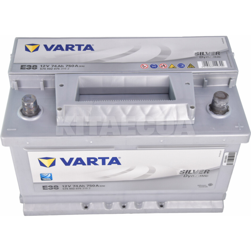 Акумулятор автомобільний 74Ач 750А "+" праворуч VARTA (VT 574402SD) - 2