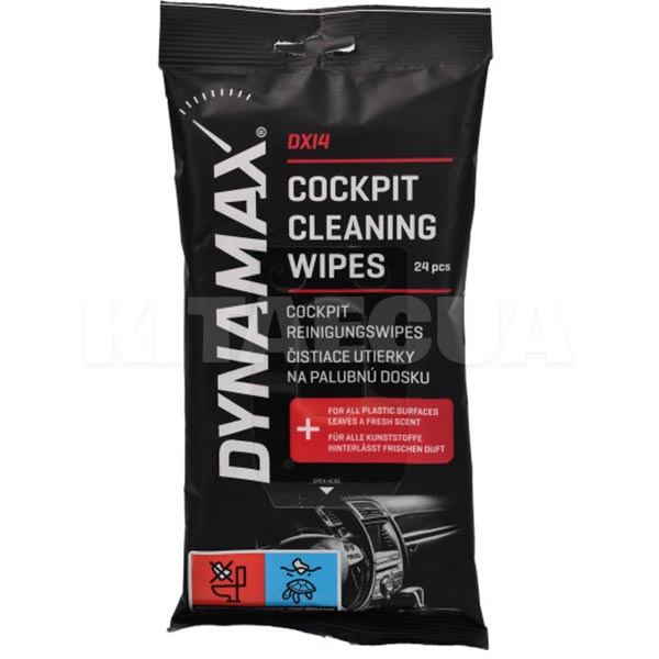 Влажные салфетки для авто DXI4 Cockpit Cleaning Wipes для пластика 24шт/уп DYNAMAX (618504)