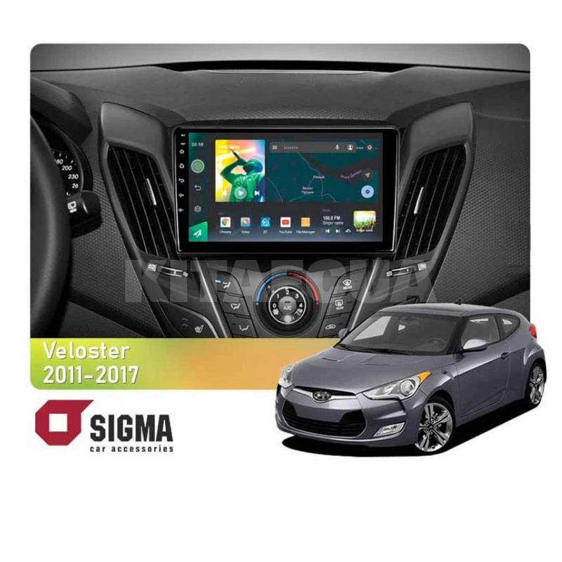 Штатная магнитола X9464 4+64 ГБ 9" Hyundai Veloster FS 2011-2017 (A) SIGMA4car (33535)