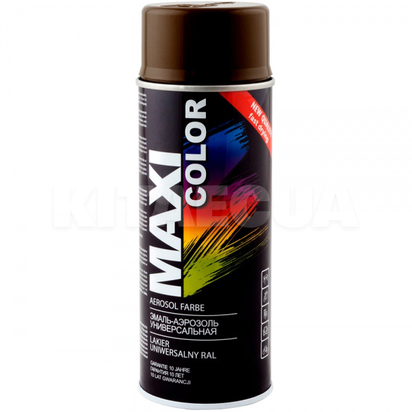 Краска-эмаль шоколадно-коричневая 400мл универсальная декоративная MAXI COLOR (MX8017)