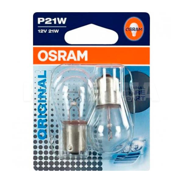 Лампа розжарювання P21W 21W 12V Osram (7506-BLI2)