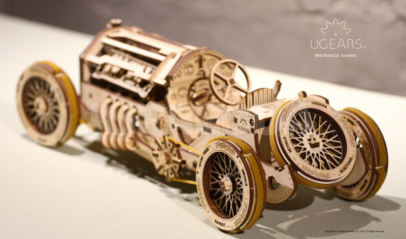 Механическая модель "Спорткар U-9 Гран-при" UGEARS (70044) - 4