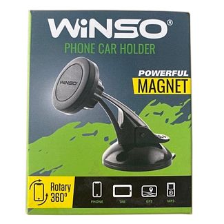 Держатель телефона автомобильный магнитный с присоской Winso