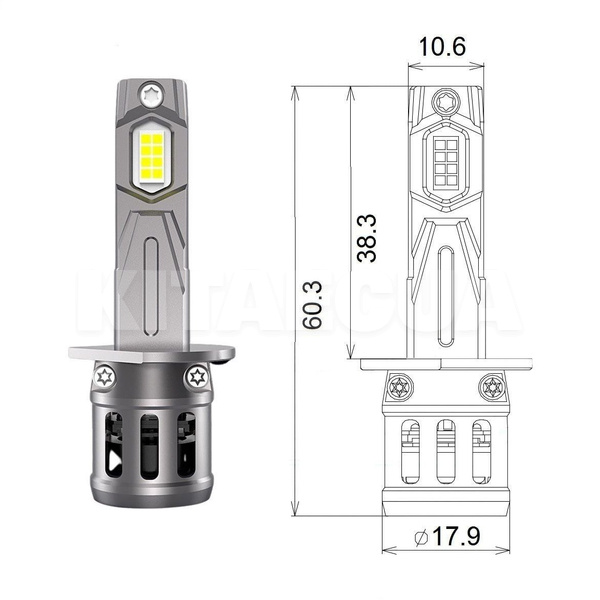 LED лампа для авто SA H1 26W 6000K (комплект) QLine (00-00020666) - 2