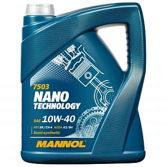 Масло моторное полусинтетическое 5л 10W-40 Nano Technology Mannol