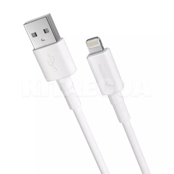 Кабель USB Lightning 2.4A Small Silicone 1м білий PROOVE (349160003)