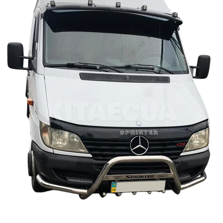 Кенгурятник Mercedes Sprinter 1995-2006 нержавеющая сталь с усами CAN (dug89054) - 2