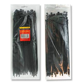 Стяжки чорні пластикові 4.8 х 350 мм 100 шт. Intertool