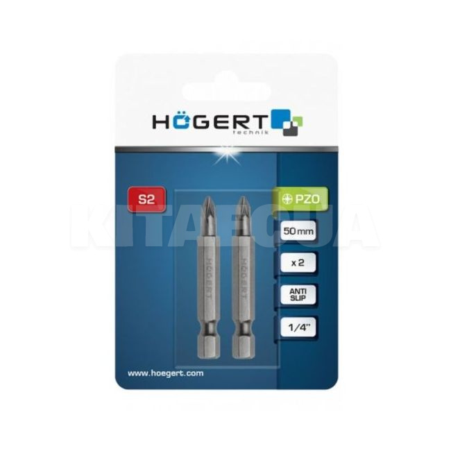 Біта PZ0 50 мм 2 шт HOGERT (HT1S324)