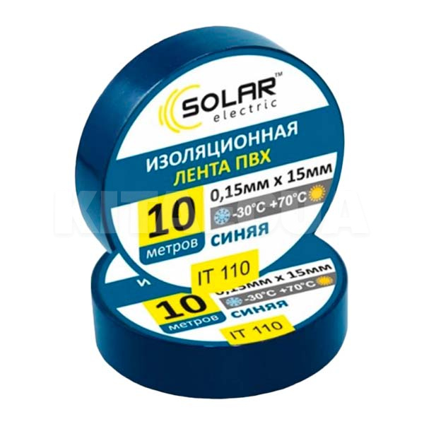 Ізолента 10м х 15мм синя Solar (IT110)