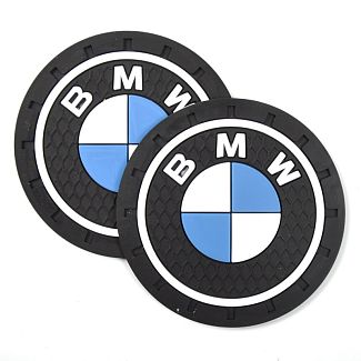 Коврики антискользящие в подстаканник 7 см BMW (2шт.) 