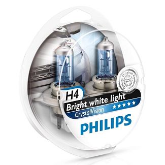 Галогенна лампа H4 60/55W 12V CristalVision Комплект PHILIPS