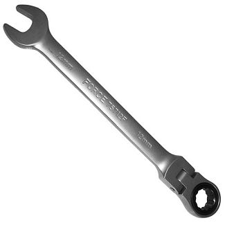 Ключ рожково-накидний 12 мм х 173 мм з тріскачкою та шарніром FORCE