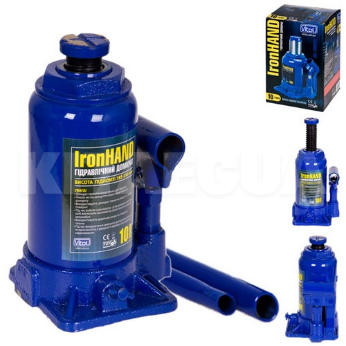 Домкрат гідравлічний пляшковий до 10т (185-350мм) VITOL (ДБ-10002H) - 4