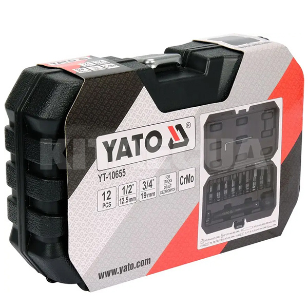 Набір ударних ударних 1/2" 3/4" TORX/HEX 12 предметів YATO (YT-10655-YATO) - 3