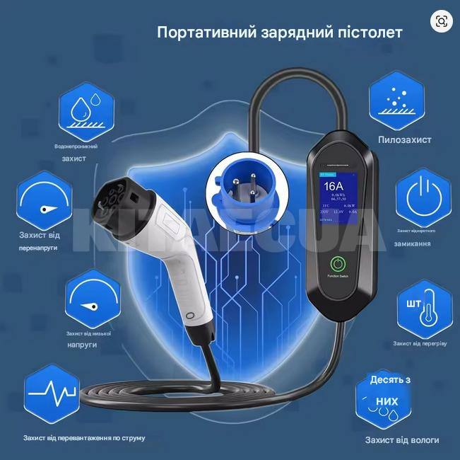 Зарядка для электромобиля 7.4 кВт 32А 1-фаза Type 2 (европейское авто) Wi-Fi BoFaCarry (BO7-32-1PH-TP2-C10) - 6