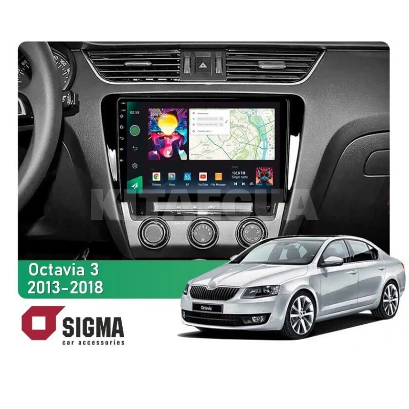 Штатна магнітола PRO 10464 4+64 Gb 10 Skoda Octavia 3 A7 2013-2018 (A) SIGMA4car (40155)