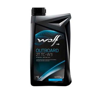 Масло моторное минеральное 1л для моторных лодок Outboard 2T TC-W3 WOLF