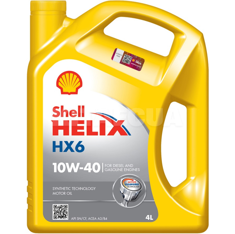 Масло моторное полусинтетическое 4л 10W-40 Helix HX6 SHELL (550040098)
