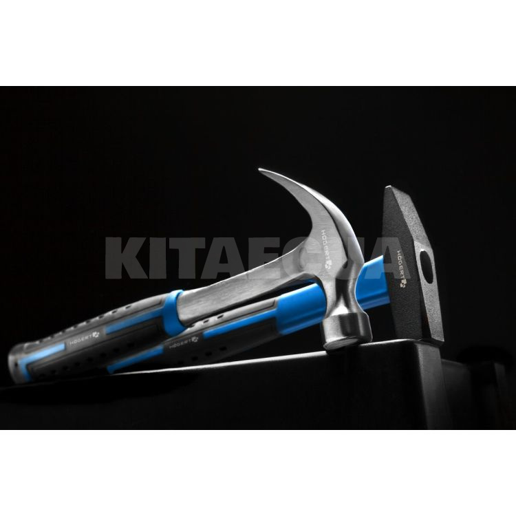 Молоток столярный монолитный 450 гр. ручка из фибергласса HOGERT (HT3B035) - 2
