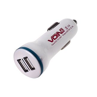 Зарядний пристрій 12В / 24В 2 USB виходу 2.1 а біле VOIN