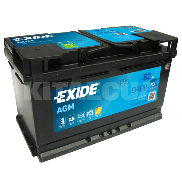 Акумулятор автомобільний 82Ач 800А "+" праворуч EXIDE (EK820)