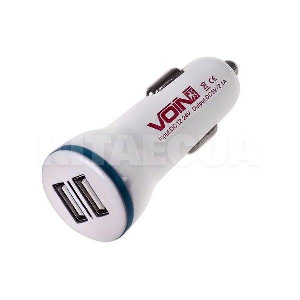 Зарядний пристрій 12В / 24В 2 USB виходу 2.1 а біле VOIN (C-2023W)