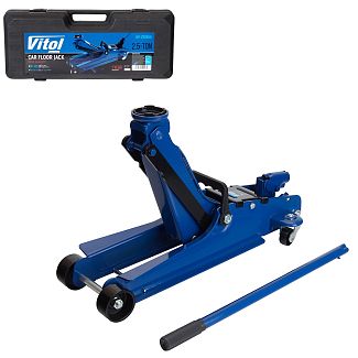 Домкрат гидравлический бутылочный до 2.5т (85-385 мм) с низким подкатом и кейсом VITOL