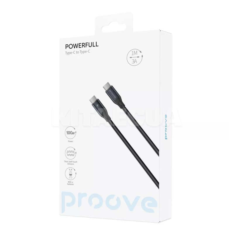 Кабель Type-C Type-C 100W 1.5м PowerFull чорний PROOVE (488540001) - 5