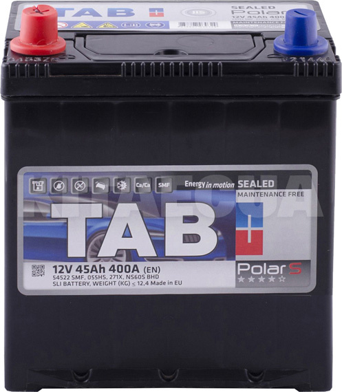 Аккумулятор автомобильный 45Ач 400А "+" слева TAB (TAB POLAR 44L JIS)