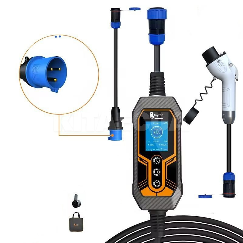 Зарядка для электромобиля Type Tesla 7.0 кВт 32A 1-фаза Wi-Fi Lion King Replaceable Version (один до FEYREE (FY7-32-1PH-TS-K8-CUS)