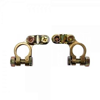 Клеммы аккумуляторные (-/+) латунные (комплект) VOREL