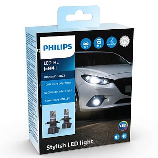 LED лампа для авто Ultinon Pro 3022 H4 20W 6000K (комплект) PHILIPS