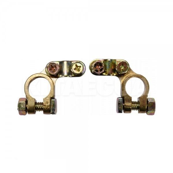 Клеммы аккумуляторные (-/+) латунные (комплект) VOREL (82431)