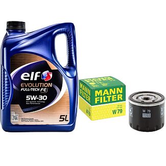 Масло синтетическое 5л 5W-30 FE Evolution + фильтр Mann-Filter на Renault Scenic II-III 1.5 dCi ELF