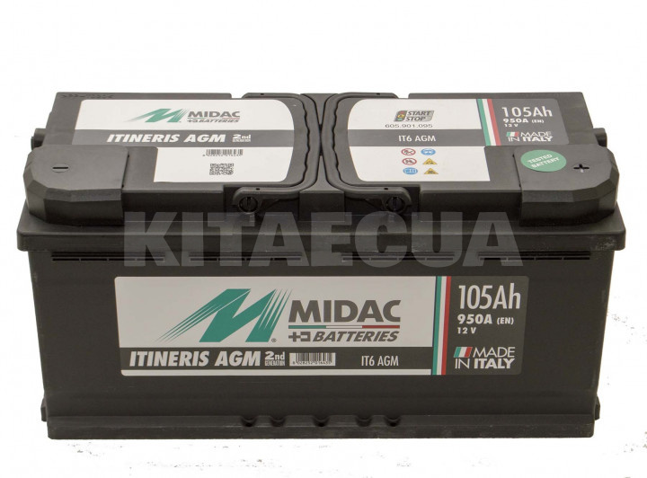 Аккумулятор автомобильный 105Ач 950А "+" справа MIDAC (605.901.095) - 3