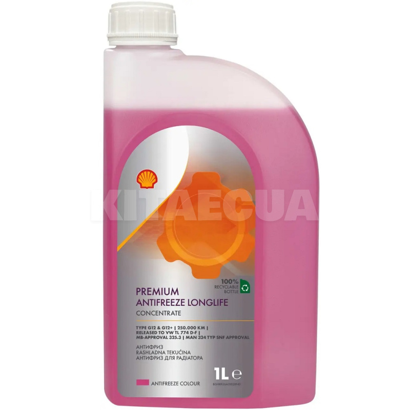 Антифриз-концентрат красный 1л Premium Long Life 774 D-F G12+ -38 °C SHELL (ТОВ-У510738)