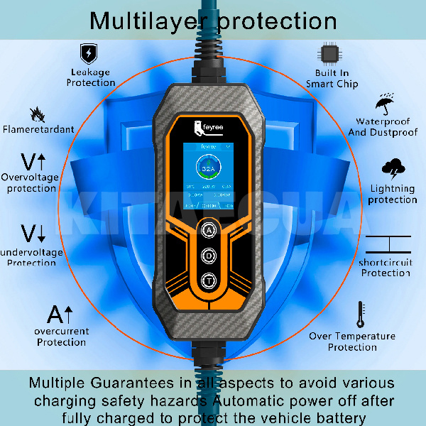 Зарядка для электромобиля 7.4 кВт 32А 1-фаза Type 2 (европейское авто) Lion King FEYREE (FY7-32-1PH-TP2-K7-C5) - 7