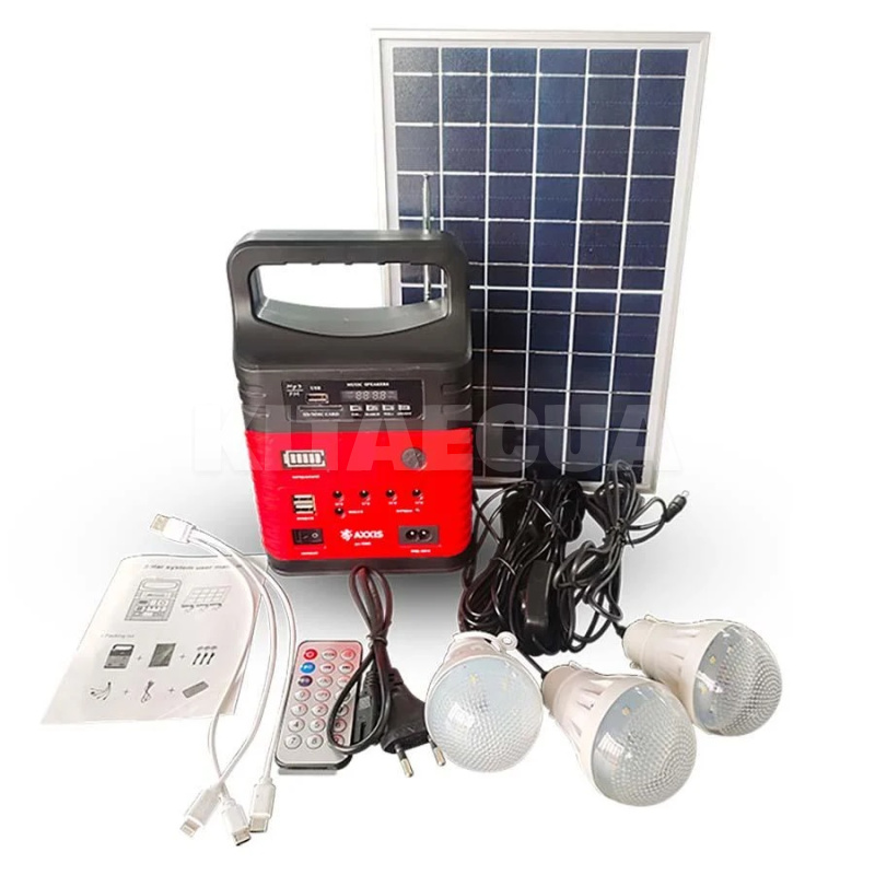 Портативна зарядна станція із сонячною панеллю 7500 mAh AXXIS (ax-1385)