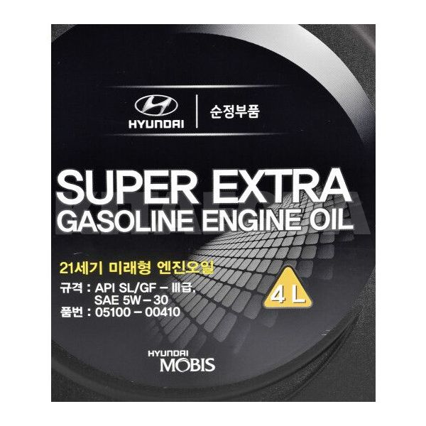 Масло моторное полусинтетическое 4л 5W-30 Super Extra Gasoline MOBIS (510000410-MOBIS) - 2