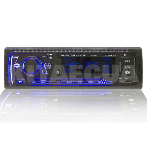 Автомагнитола 1DIN, LCD дисплей, стационарная панель с синей подсветкой Celsior (CSW NOTE)