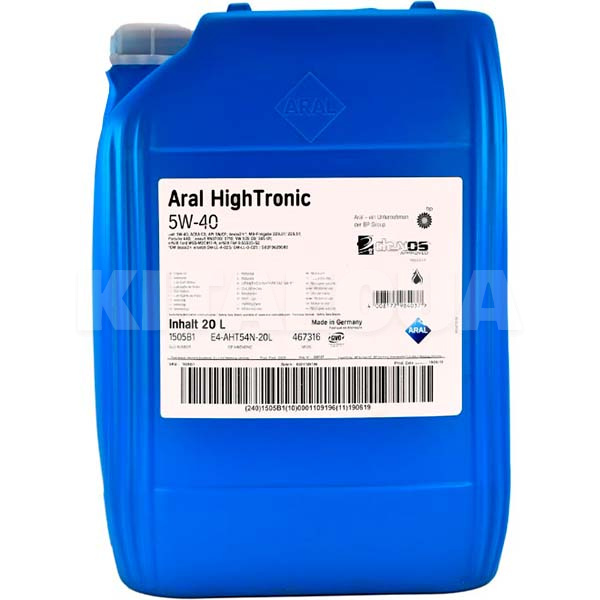 Масло моторное синтетическое 20л 5W-40 HighTronic Aral (1505B1-ARAL)