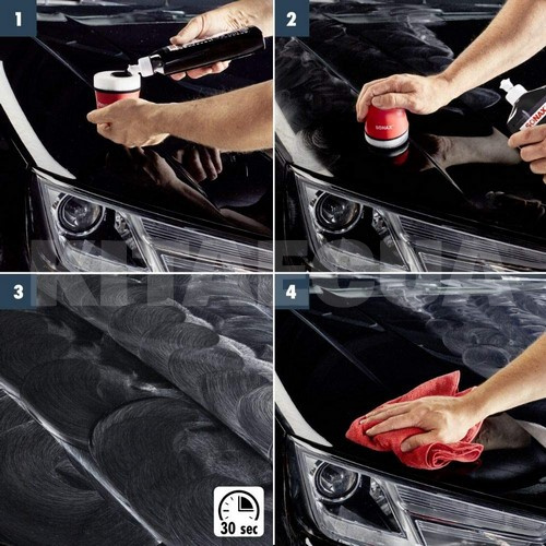 Цветной полироль c воском черный 500мл Polish&Wax Color NanoPro Sonax (296100) - 5