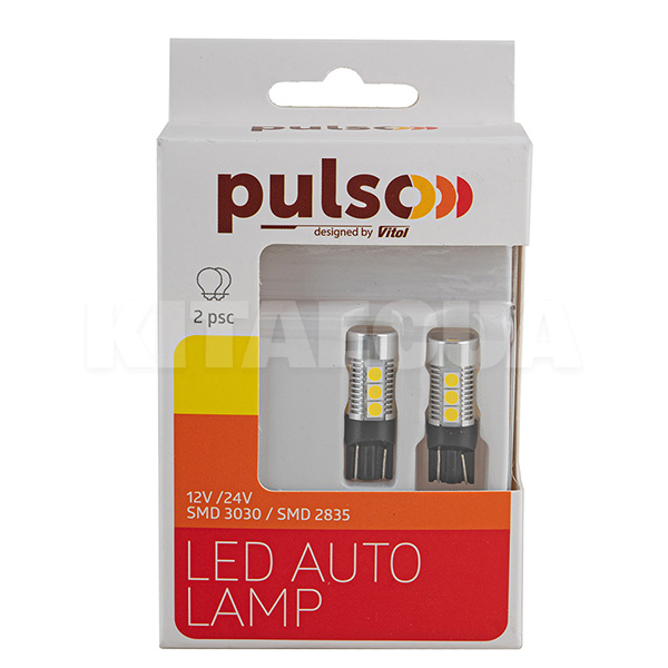 LED лампа для авто W2.1x9.5d 6000K (комплект) PULSO (LP-66163)