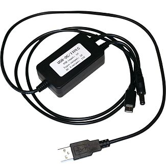 Кабель-адаптер USB-DC-Type-C 1м чорний XoKo