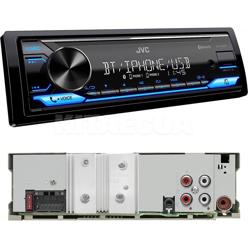 Автомагнитола 1DIN 4x50W LCD-дисплеем и съемной панелью синей подсветкой JVC (KD-X382BT) - 2