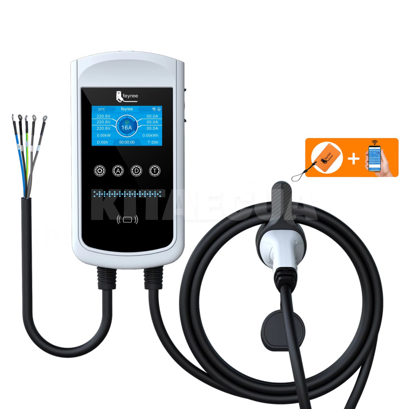 Зарядка для електромобіля Type 2 11 кВт 16А 3-фази Pisces Wi-Fi FEYREE (FY11-16-3PH-TP2-CS-PIS-PRO)