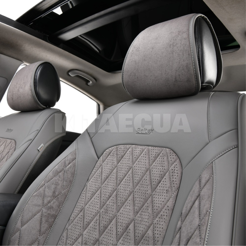 Чехлы на сиденья серые с подголовником 3D Malibu BELTEX (BX89200) - 4