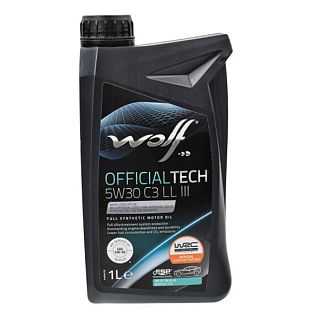 Масло моторное синтетическое 1л 5W-30 Officialtech C3 LL III WOLF