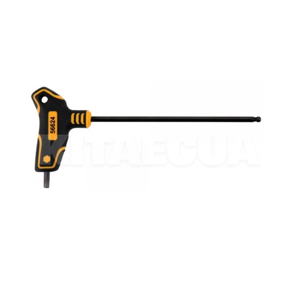 Ключ 6-гранний Т-подібний 5 x 150 x 90 мм з кульовим наконечником та прогумованою ручкою VOREL (56624)